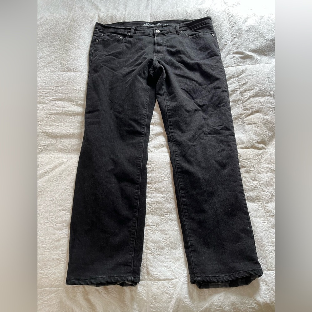 Men's Eddie Bauer black lined jeans size 40x34 - Picture 1 of 13